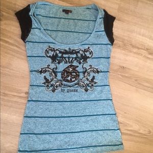 Sale! Blue lace guess tee shirt. Small